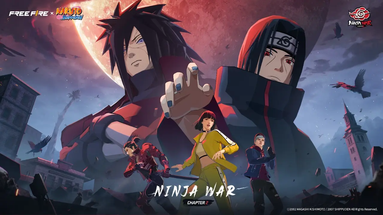 Обложка коллаборации Free Fire и NARUTO SHIPPUDEN Chapter 2: Ninja War