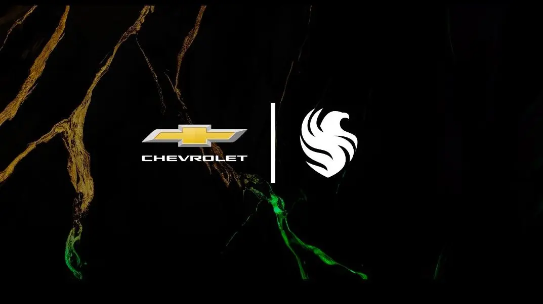 Картинка коллаборации Chevrolet и Team Falcons