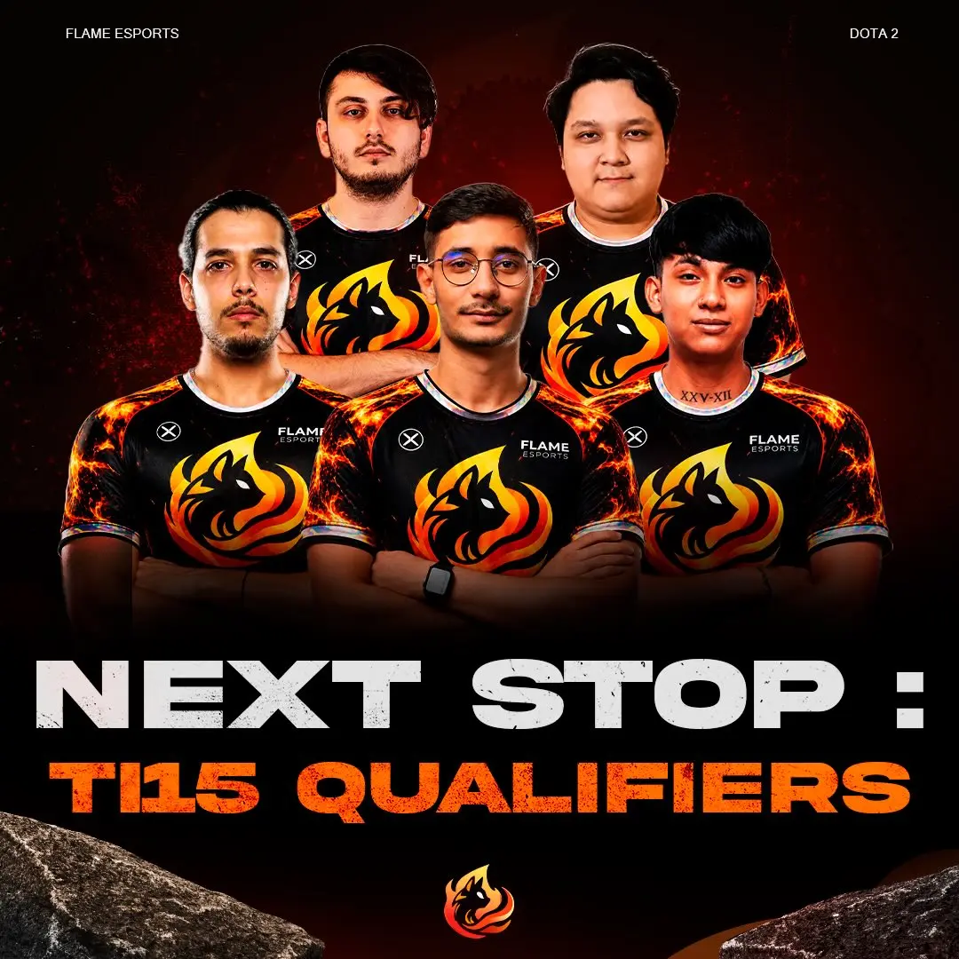 Изображение нового состава Flame Esports по Dota 2